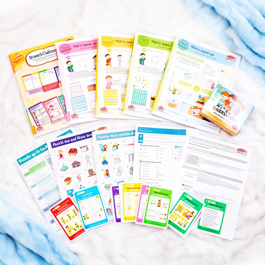 A collection of printed supplemental learning materials
